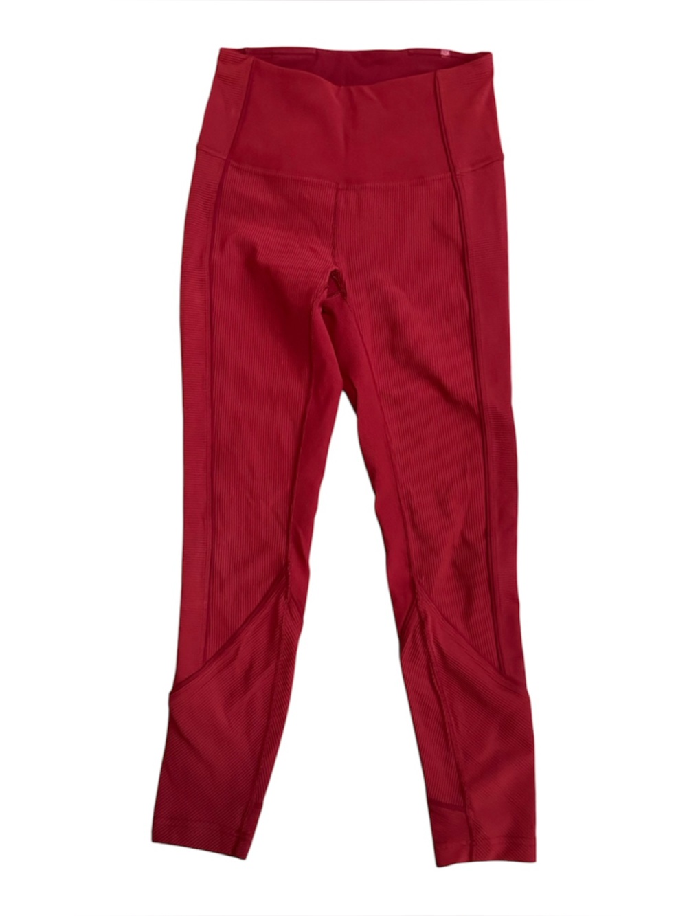 lululemon athletica High-Waisted Red Ribbed Leggings 722